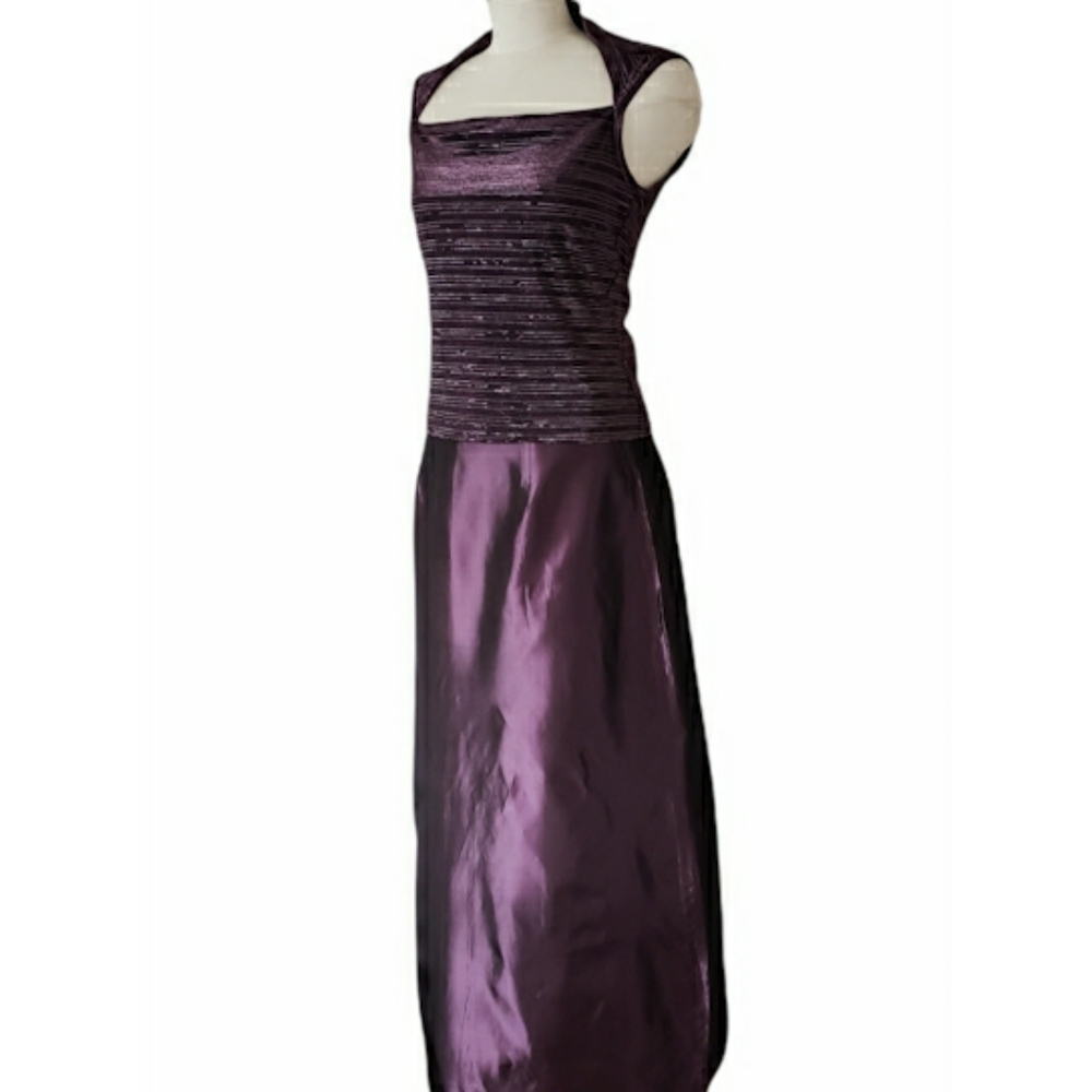 Vintage Aubergine Two Piece Formal Blouse & Skirt